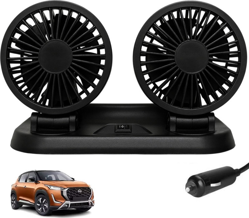 Sumoy 12V Twin Motor Car Fan for Strong Interior Cooling for Nissan Magnite Car Interior Fan(12 V)