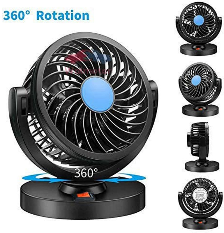 Zinzo 100% Copper Winding Mitchell 12V DC Electric Car Single Head Fan Car Interior Fan(12 Hz)