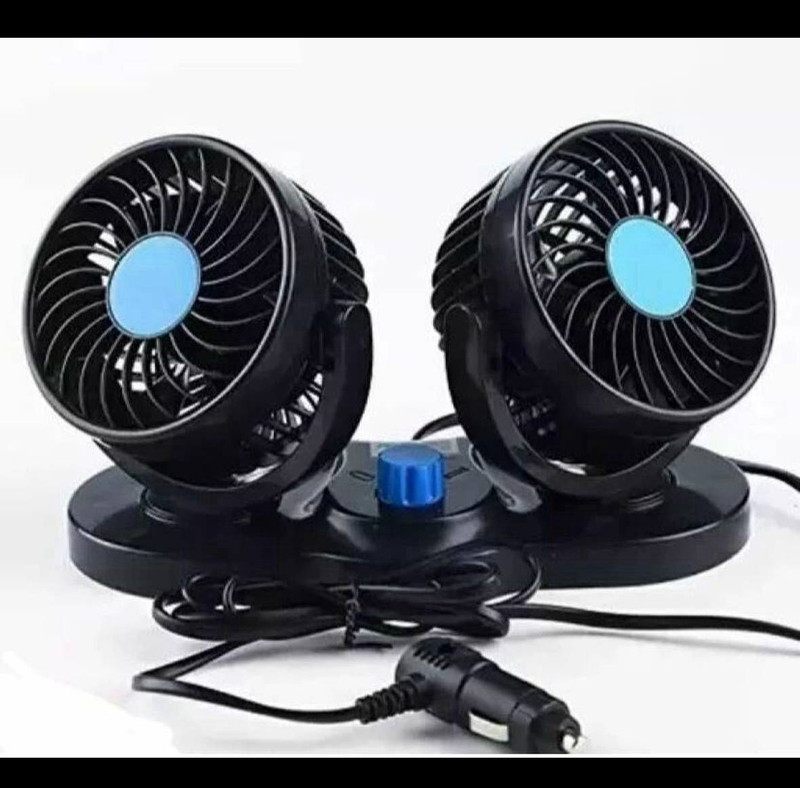 CARMOD 12V Car LARGE Fan Dashboad 360 Degree Rotatable Dual Head Car 2 Speed Fan Car Interior Fan(12 V)
