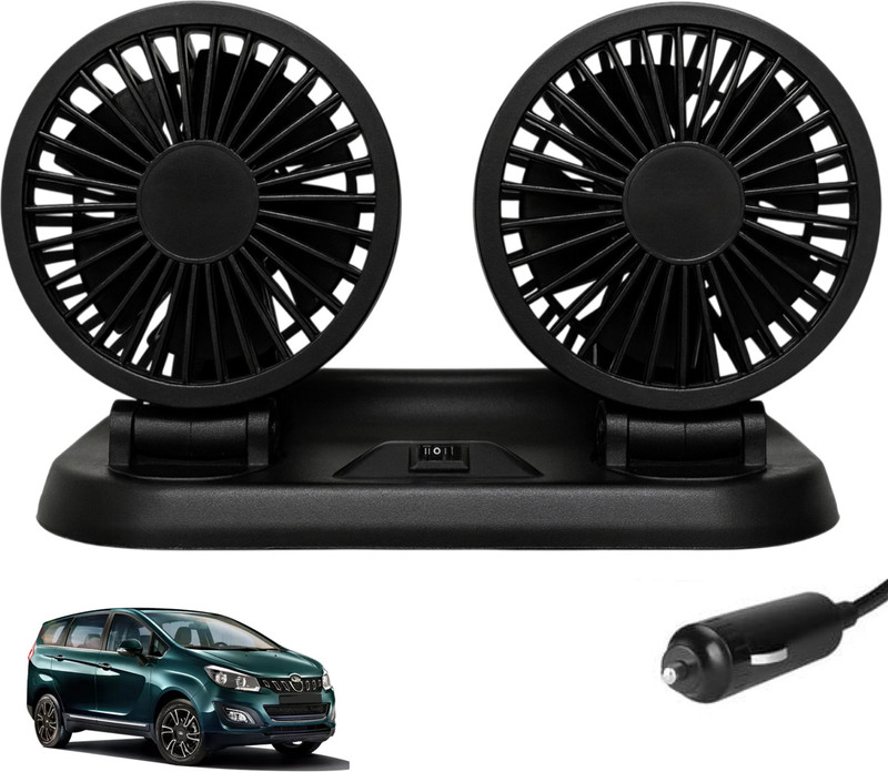 Sumoy 12V Double Head Car Fan with strong dual airflow design for Mahindra Marazzo Car Interior Fan(12 V)
