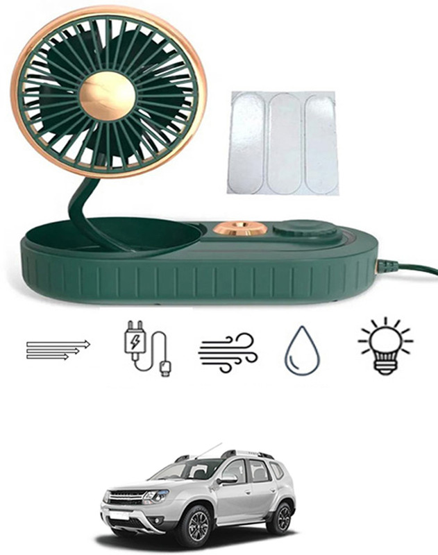 MATIES Universal Green Flower Shape Fan For Car ,Office,Home,Gym,Etc 77 Car Interior Fan(5 V)