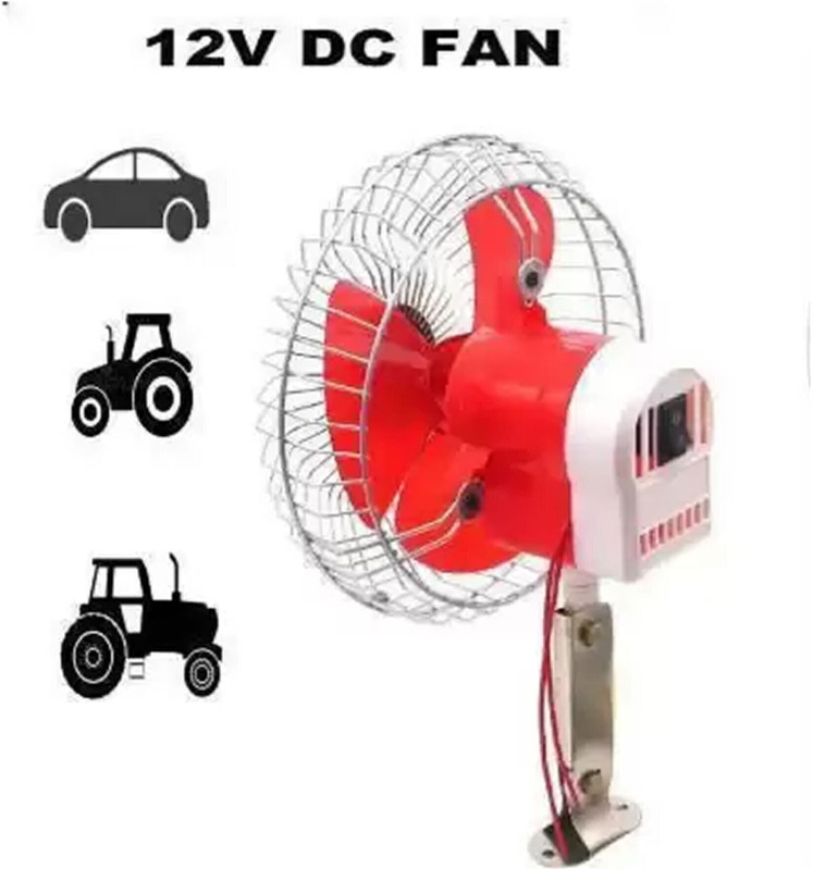 Ajeetech One For All Universal 12 Volts DC Oscillating automotive Fan Car Interior Fan(12 Hz)