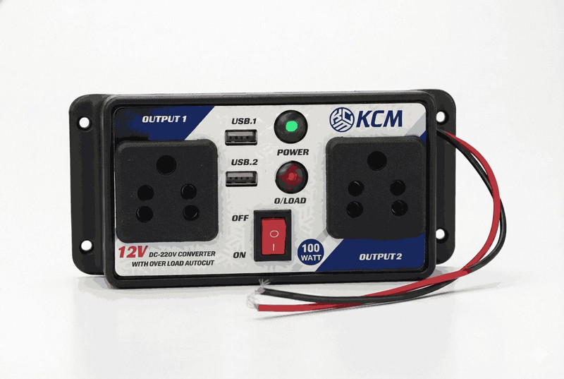 KCM 12V-100W-Red/Black Car Inverter