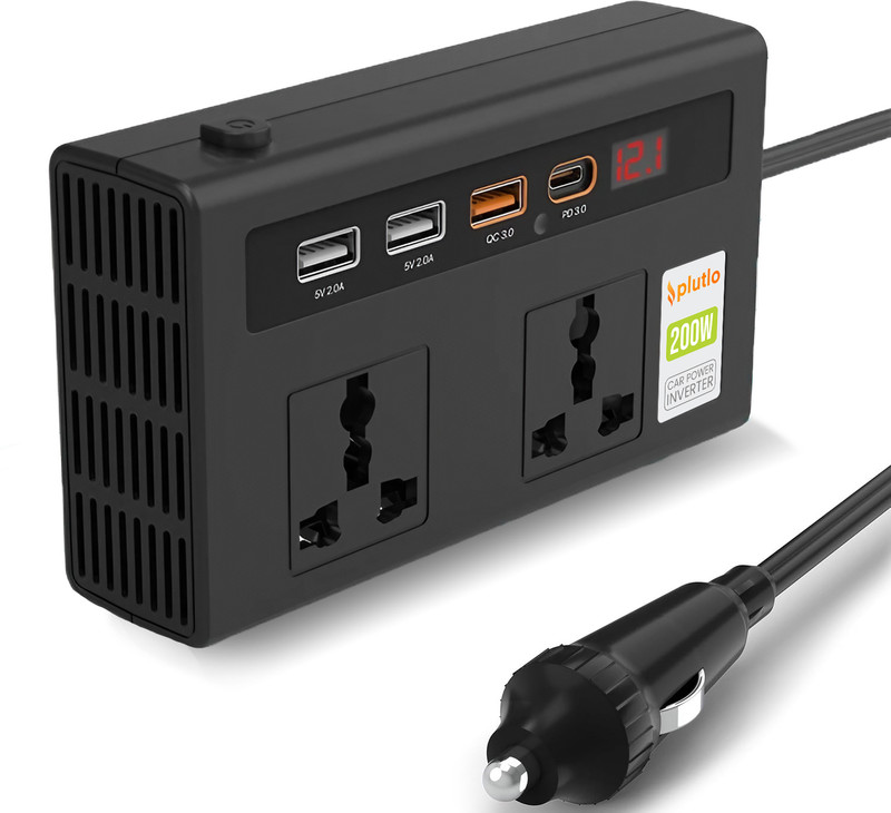 PLUTLO Car Power Inverter 200W Car Inverter