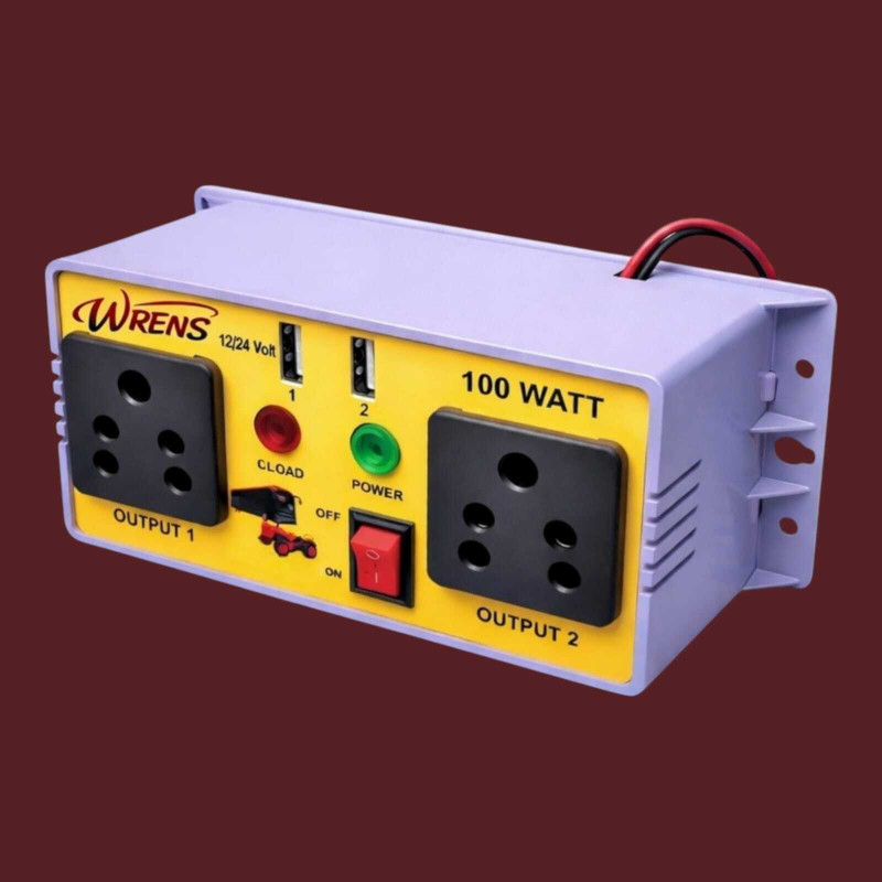 WRENS Gang Box 100W Dual USB DC 12V 24V for Truck Bus Tractor Car Inverter