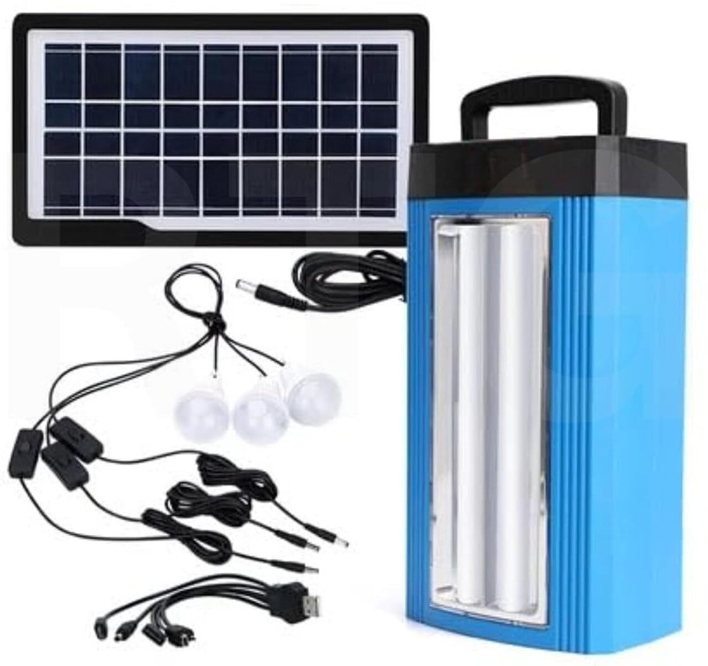 DRUMSTONE Portable Solar Lighting System with 100W LED Tube Car Inverter