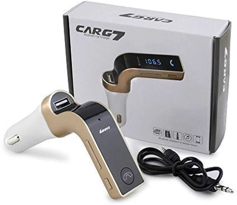 Ancestors v5.0 Car Bluetooth Device with Adapter Dongle, FM Player, Transmitter, USB Cable, Car Charger(White)