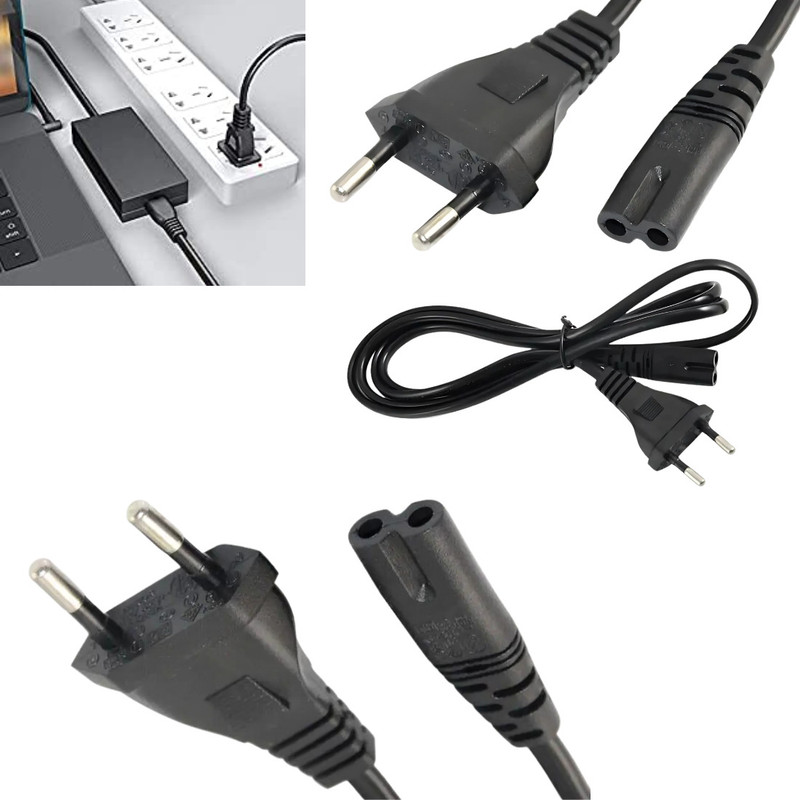 DRUMSTONE BUY 1 GET 1 Power Cable Cord 2 Pin Laptop Adapter & Tape Recorder Car Laptop Charger(AC)