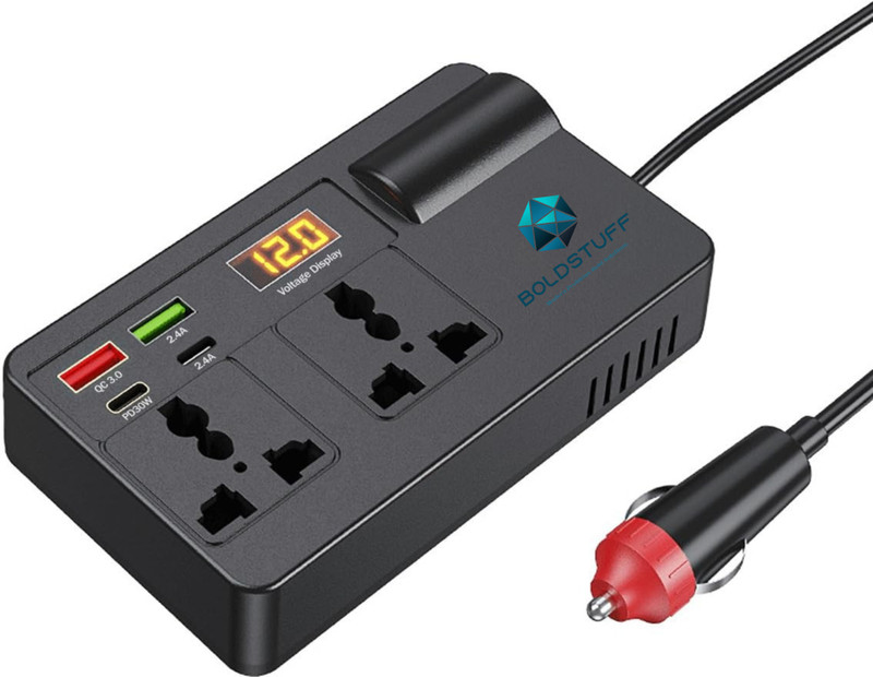 LOVELUX Car Power 2 USB (3A & 2.4A) + 2 Type-C (30WPD & 2.4A) 2X Universal AC Car Laptop Charger(DC)