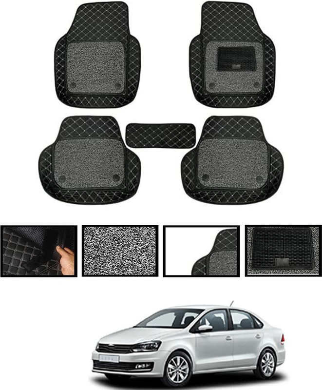 zplus Leatherite 7D Mat For Volkswagen Vento(Black)