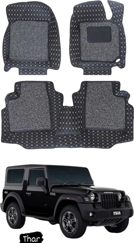 Drizon Leatherite 7D Mat For Mahindra Thar(Black)