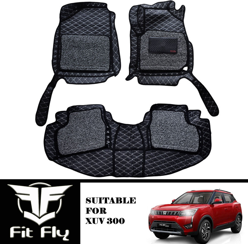 Fit Fly Leather 7D Mat For Mahindra XUV 300(Black)