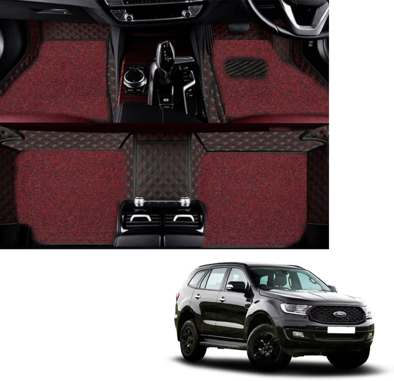 Autoclow Leatherite 7D Mat For  Ford Endeavour(Red, Red)