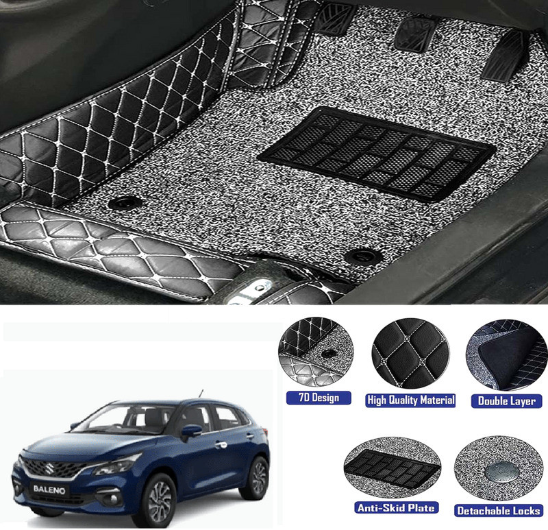 Woltra Leather 7D Mat For Maruti Baleno(Black)