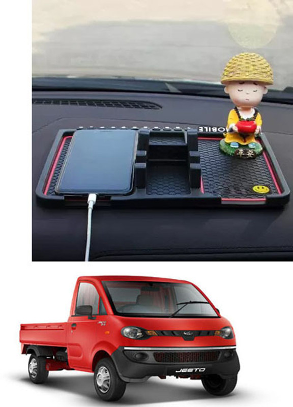 RONISH Rubber, Silicone, Vinyl Standard Mat For  Mahindra Universal For Car(Black)