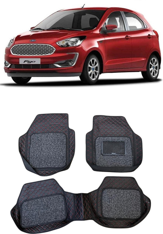 Arnejaa Leatherite 7D Mat For  Ford Figo(Red, Black)