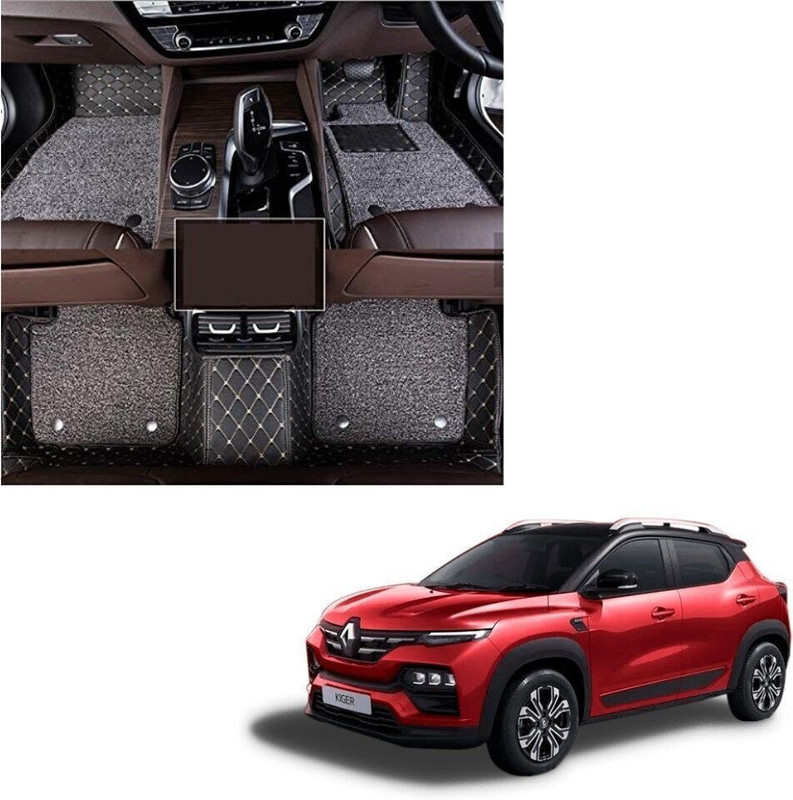 Drizon Leatherite 7D Mat For Renault Kiger, Universal For Car(Black)