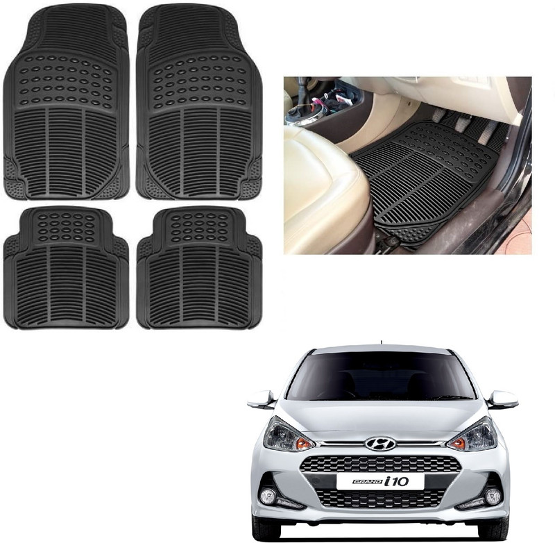 ROSHNEER ENTERPRISES Rubber Standard Mat For Hyundai Grand i10(Black)