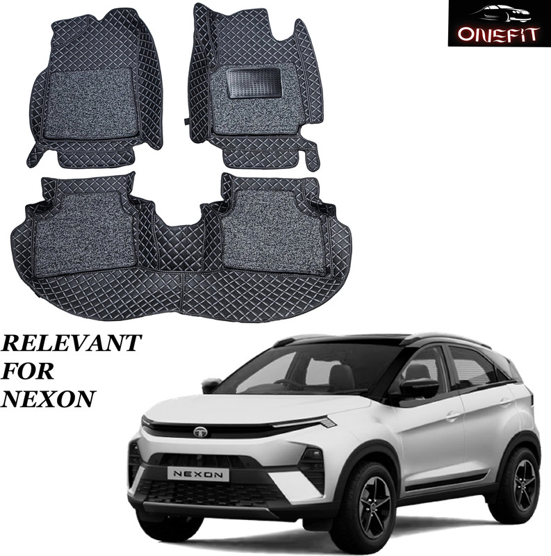 onefit enterprises Leatherite 7D Mat For  Tata Nexon(Black, Silver)