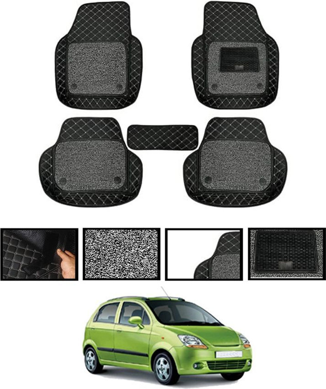 zplus Leatherite 7D Mat For Chevrolet Spark(Black)