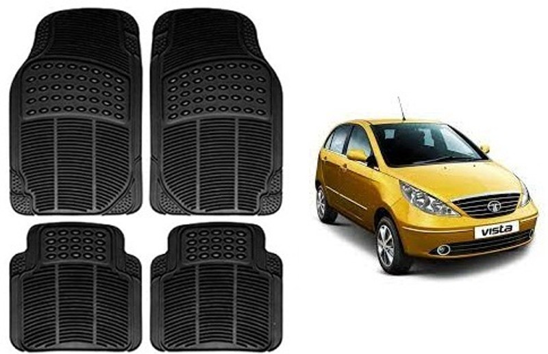 SLSHILPA Rubber Standard Mat For Tata Indica Vista(Black)