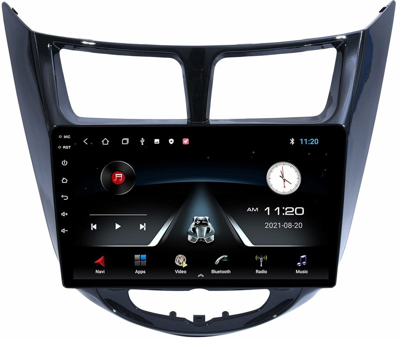 Trony 9 Inch Android Auto/CarPlay | 4/64GB | IPS Display for Verna Fluidic, AHD Camera T02 Car Stereo(Double Din)