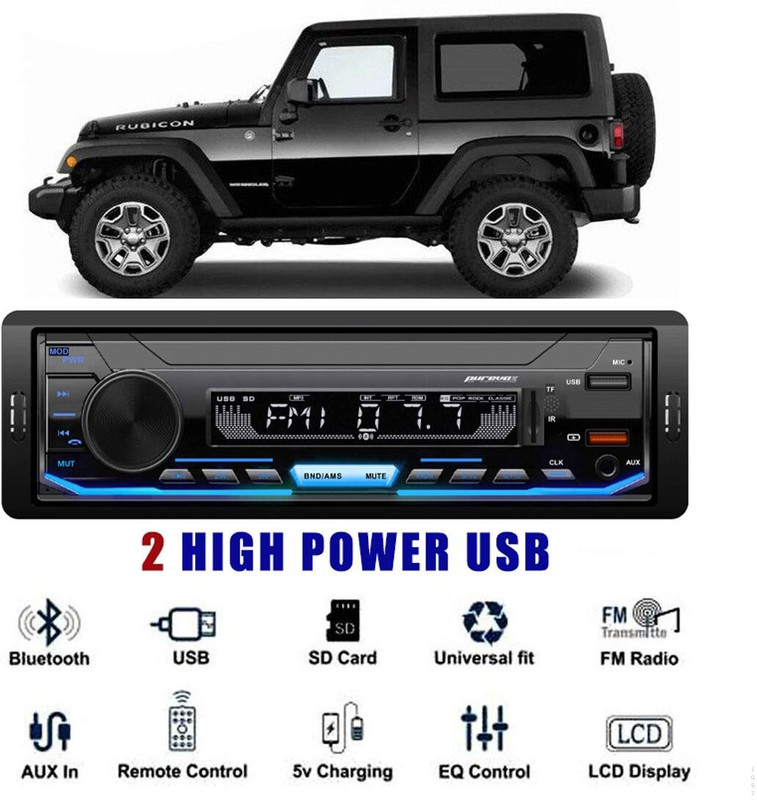 Genipap Fast Charge Pro+ DUAL USB Bluetooth Wireless Music/USB 3.0/FM/Equiliser -G1097 Car Stereo(Single Din)