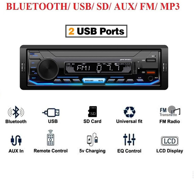 Retails Gateway Pro+ DUAL USB Bluetooth Music System/USB/Remote/Phone Charging (AD777)-ZD1726 Car Stereo(Single Din)