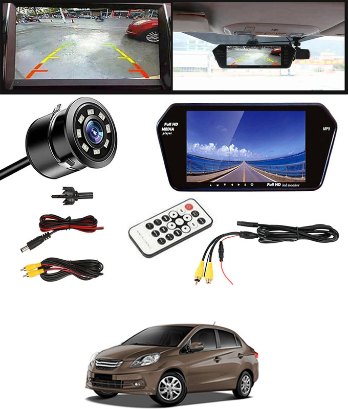 MATIES 7inch Full HD BT LED Monitor Screen Remote with Camera/USB/FM/AV/MP3/TF-18 Car Stereo(Single Din)