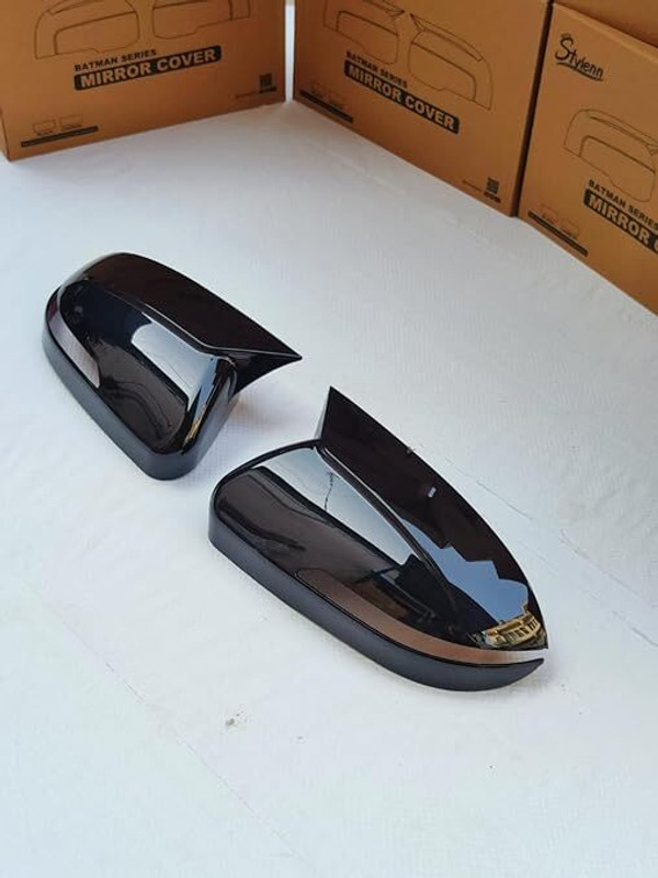 pitzone Elite i20 Batman Side Mirror Covers Gloss Black | ABS Plastic Plastic Car Mirror Cover(HYUNDAI Elite i20)
