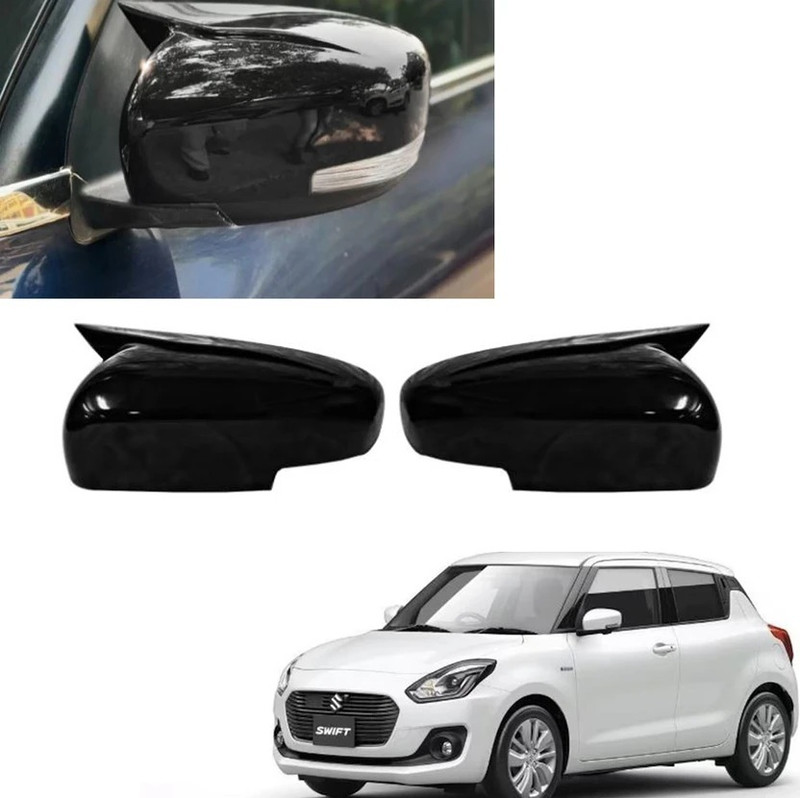 Air Wink BATMAN SIDE MIRROR COVER- Glossy black finish FOR MARUTI SUZUKI SWIFT Plastic Car Mirror Cover(Suzuki Swift, Swift Dzire)