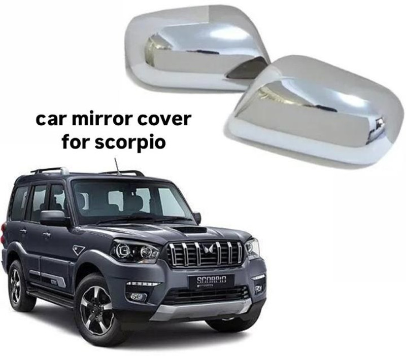 ANAYA G Stylish full crome car mirror cover for SCORPIO Plastic Car Mirror Cove Plastic Car Mirror Cover(MAHINDRA Scorpio)