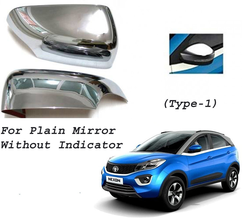 Bubu Car silver Plated chrome side mirror cover Borosilicate Glass Car Mirror Cover(TATA Nexon AMT)