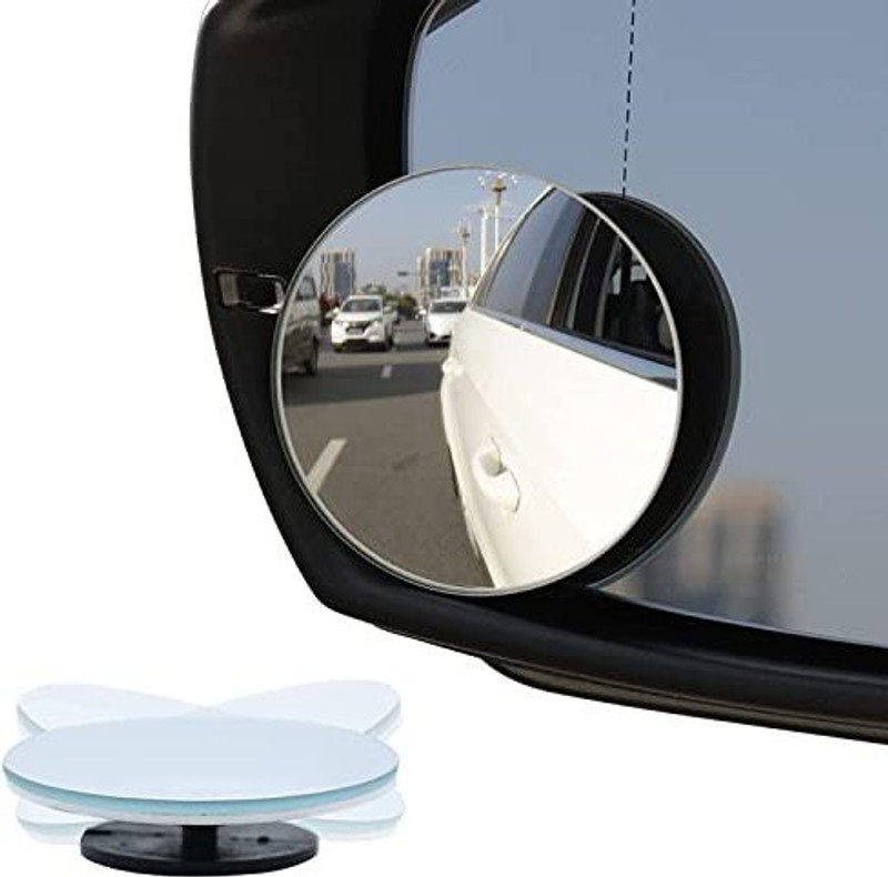 Hoodinter Plastic Glass Blind Spot Mirror Round Convex Mirror Suitable For All Cars Plastic Car Mirror Cover(Universal For Car Universal For Car)