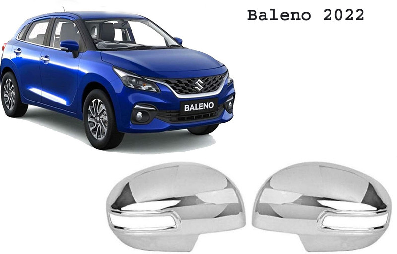 Bubu silver Plated chrome Side frame for Balen-o 2022 Onward Borosilicate Glass Car Mirror Cover(Maruti Baleno)