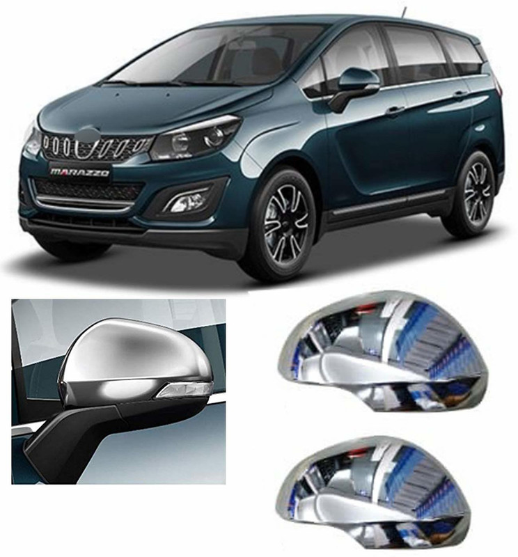 Amabu Car silver plated chrome side mirror cover for Mahindra Marazzo Car forall model Borosilicate Glass Car Mirror Cover(MAHINDRA Marazzo M6 Diesel)