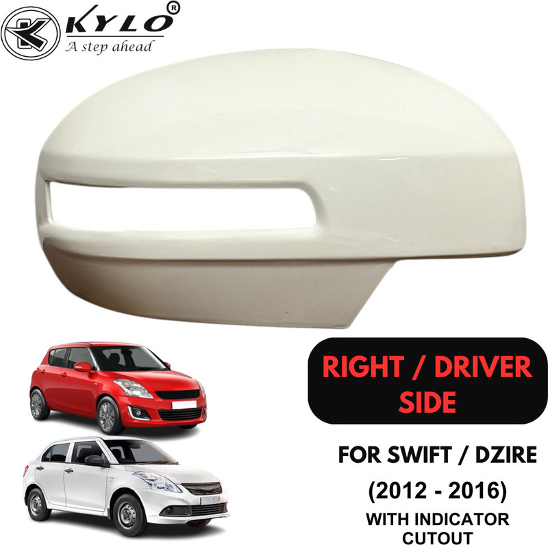 KYLO White Side Mirror Cover for Cars| Compatible for Maruti Swift Plastic Car Mirror Cover(Maruti Swift)