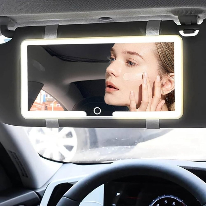 ABC CAR VANITY MIRROR Glass Car Mirror Cover(Universal For Car Universal For Car)