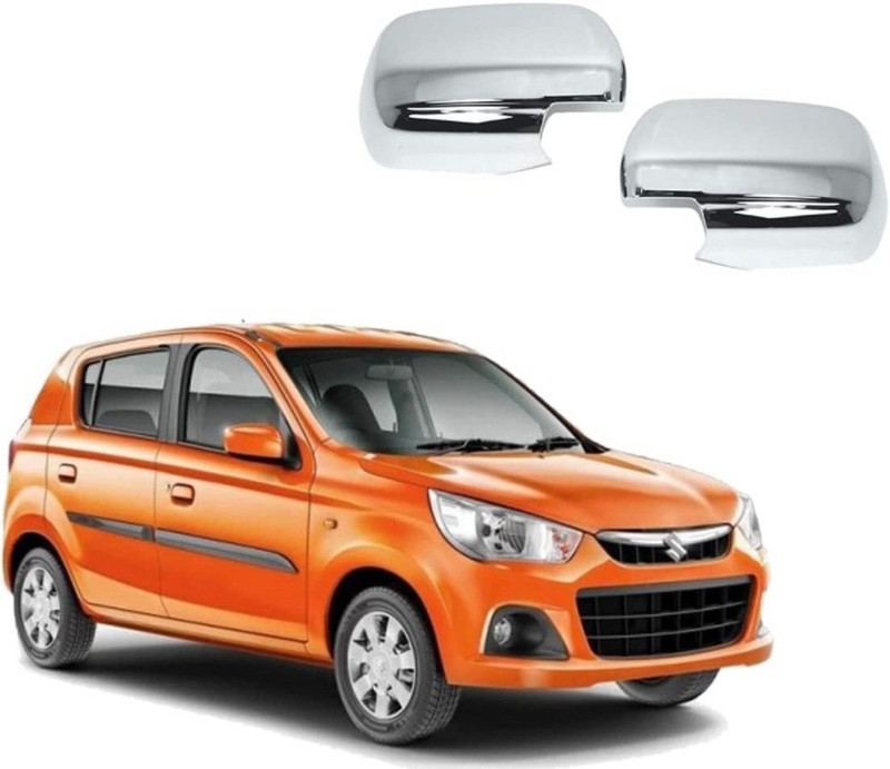 AMARIO Premium Quality Side Mirror Cover For Alto K10 2014-Present Set Of 2 Plated, Plastic, Silver Plated Car Mirror Cover(Maruti Alto K10)