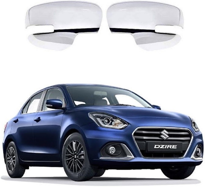 SRJ chrome side mirrror cover for dzire latest 2020 model Plastic, Silver Plated Car Mirror Cover(Maruti Swift Dzire)