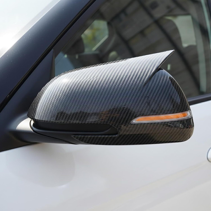 CCE Batman Style Car Mirror Covers Compatible with Kia Seltos Carbon Fiber Plastic Car Mirror Cover(Kia Seltos GTK 1.4)