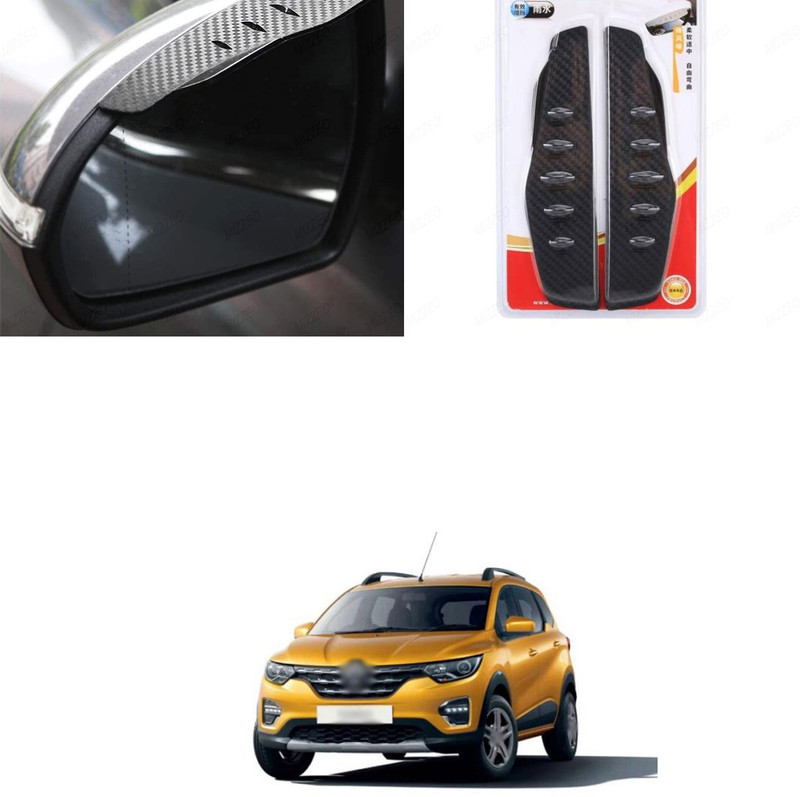 PRTEK 3R 1 Pair Side Mirror Rain Blades ForTriber Fiber Car Mirror Cover(Renault Universal For Car)