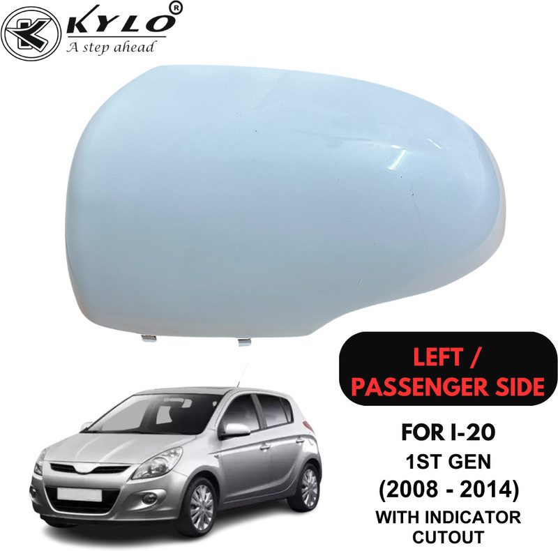 KYLO White Side Mirror Cover for Cars| Compatible for Hyundai i20 Plastic Car Mirror Cover(Hyundai i20)