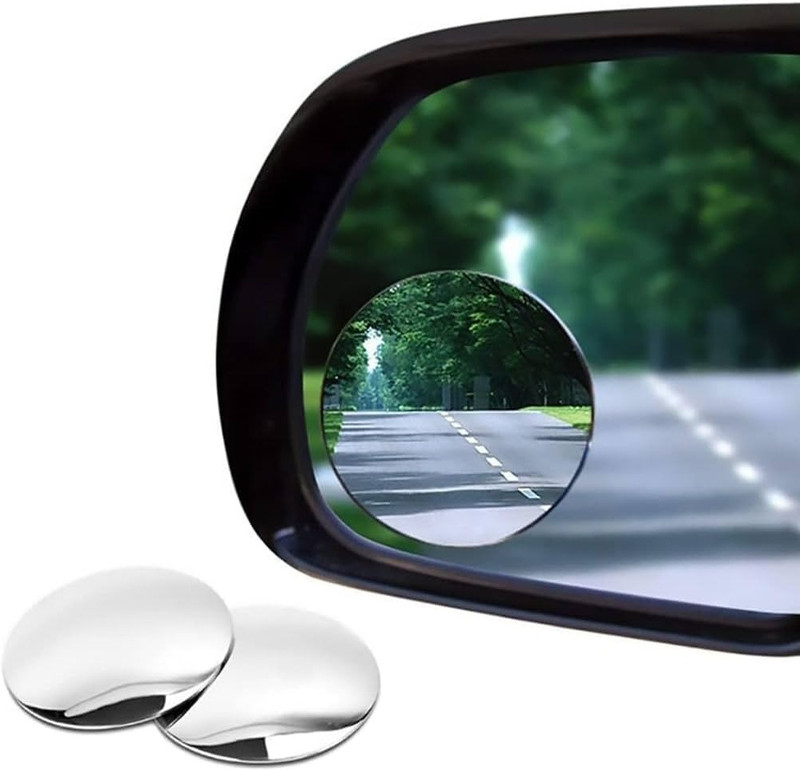 SGL 360° Round Convex Blind Spot Mirror, Frameless Glass, Water-Resistant Glass Car Mirror Cover(Universal For Car Universal For Bike)