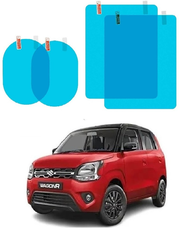 ROSHNEER ENTERPRISES Anti Fog Film for Anti-Scratch, Rainproof (Square 2pcs & Ovel 2pcs) (2019-2024) Glass Car Mirror Cover(Maruti WagonR)