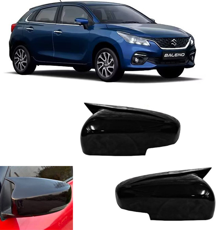 Bubu Car side black mirro with indictor cut in batman look for balen-0 Borosilicate Glass Car Mirror Cover(Suzuki Baleno)