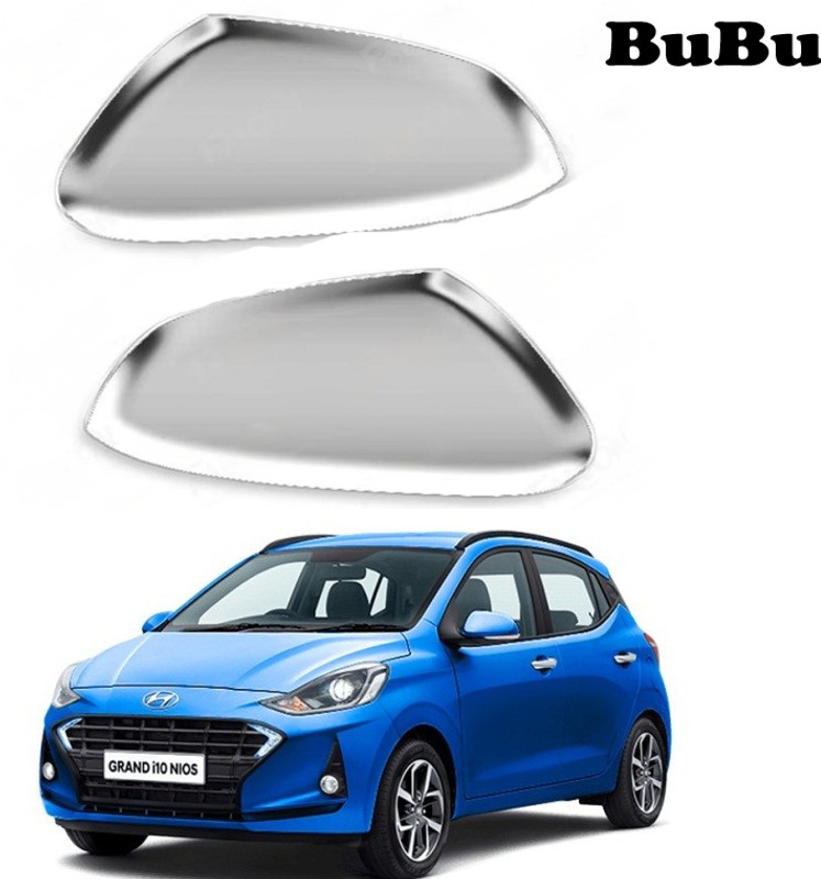 Bubu silver chrome side for gran-d i10 ni-os(all model) Borosilicate Glass Car Mirror Cover(HYUNDAI Grand I10 Nios Asta U2 1.2 CRDi)