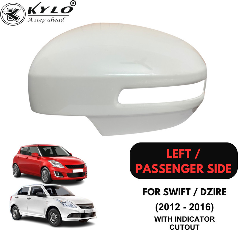 KYLO Left Side Mirror Cover for Swift | With Pre-Cut Indicator Hole Plastic Car Mirror Cover(Maruti, Suzuki Swift)