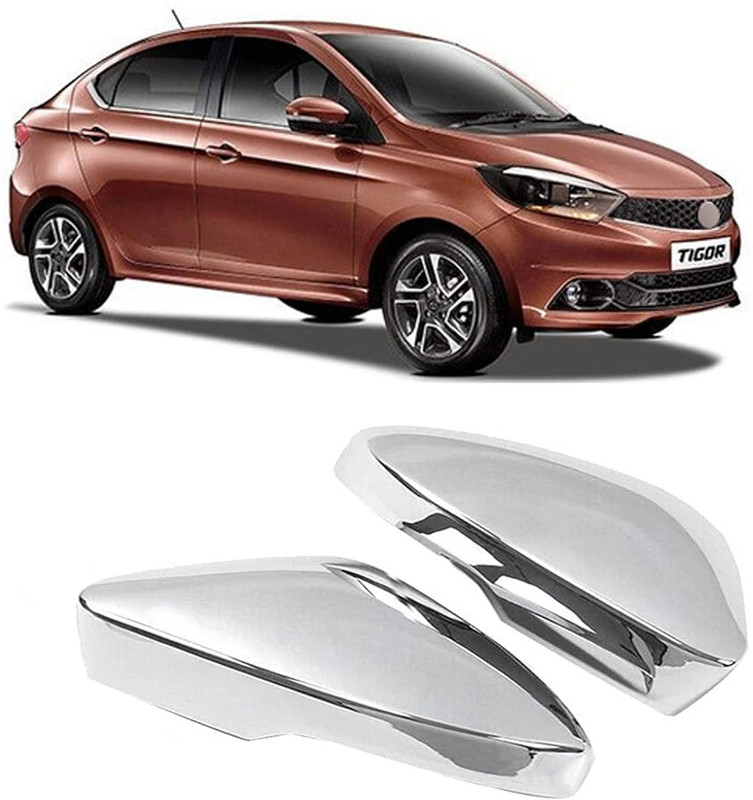 Bubu Car chrome side indicator cut mirror garnish cover for Borosilicate Glass Car Mirror Cover(TATA Tigor 1.05 Revotorq XE)