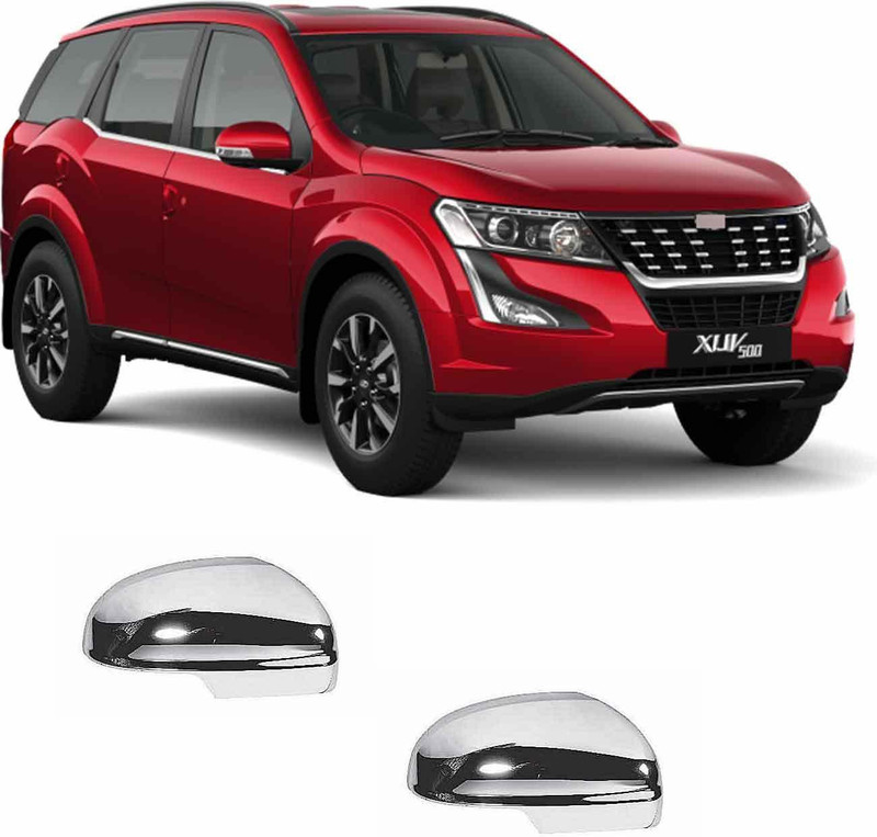 Amabu Mahindra XUV 500 Car 2 side mirror chrome cover for stylish lo0k (2018 Onward) Borosilicate Glass Car Mirror Cover(MAHINDRA XUV 500)